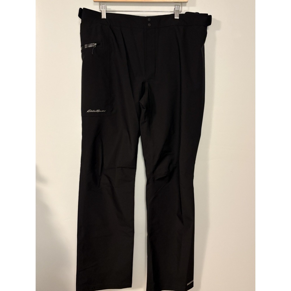 Eddie Bauer Rain Pants Womens Tall 2XL Black Cloud Cap Stretch Waterproof Hiking